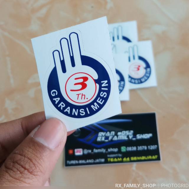 Stiker garansi 3 tahun yamaha