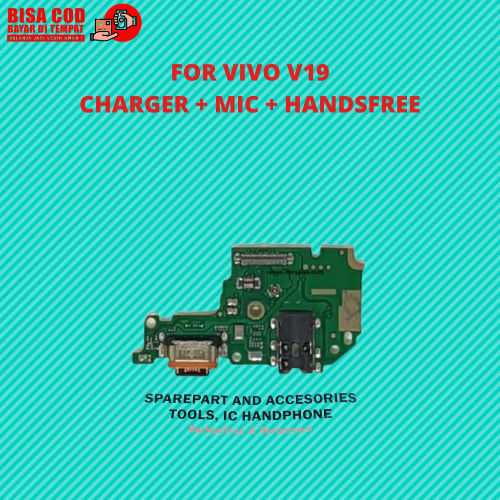 PAPAN PCB VIVO V19 CHARGER + MIC + HANDSFREE KUALITAS ORIGINAL