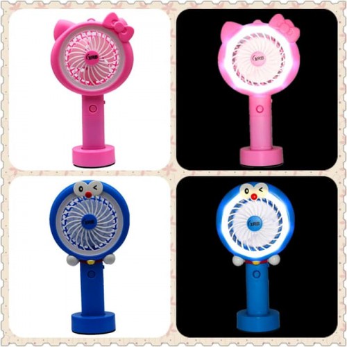 Kipas Angin Lampu Led Hand Mini Fan Usb Portable Karakter Kipas Angin Tangan Karakter doraemon Helokitty