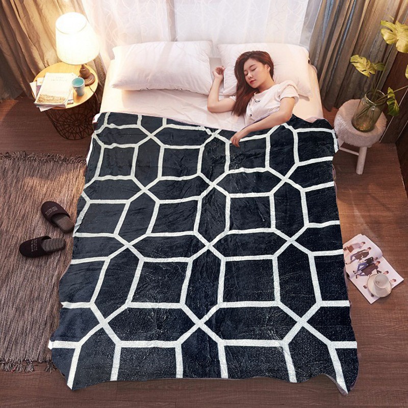 Selimut Bulu Halus Dewasa 150x200 Termurah Terlaris Motif Aesthetic New Arrival-Pola Dimensi