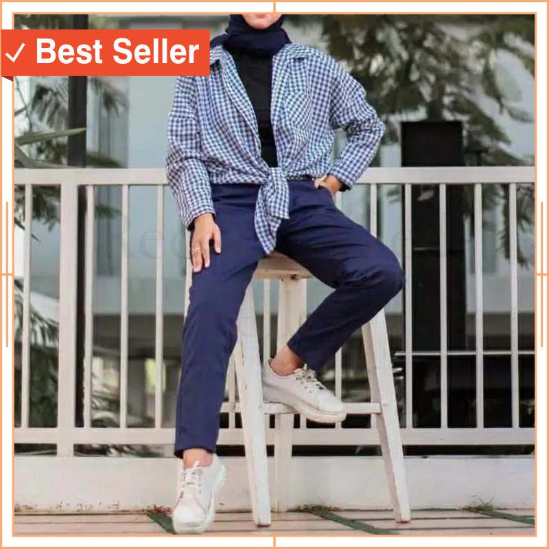 PROMO CEPAT KIRIM CELANA WANITA MODERN ORI / READY STOK BAGGY PANTS AMERICAN DRILL IMPOR MOSS