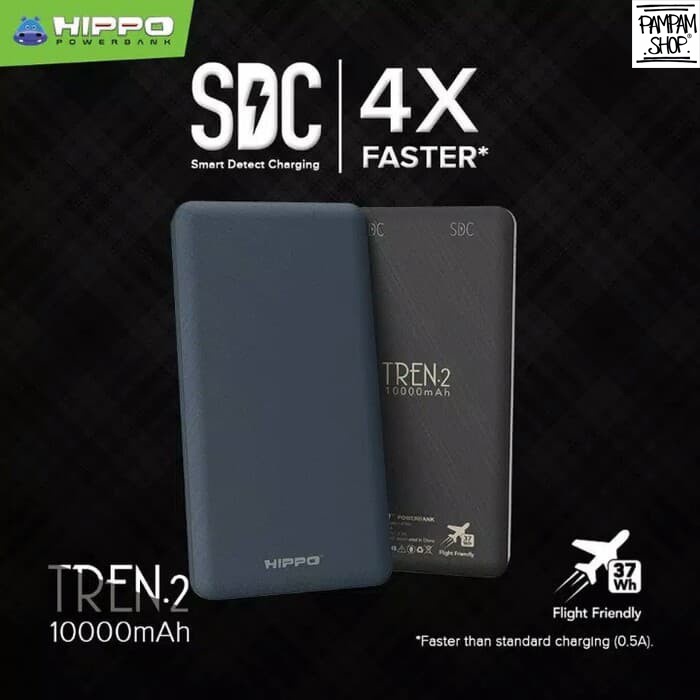 Hippo Power Bank Tren 2 10000mah 2 Dual USB Port Powerbank Original 10000 mAh