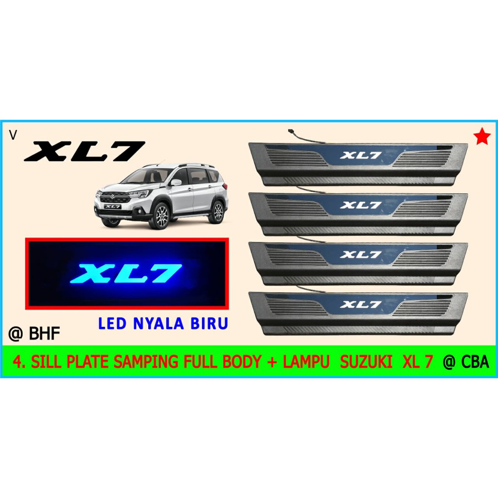 SSLXL7C - Silplate / Sill Plate Samping XL7 LED Silplate Samping SUZUKI XL7 LED Silplate CARBON XL7