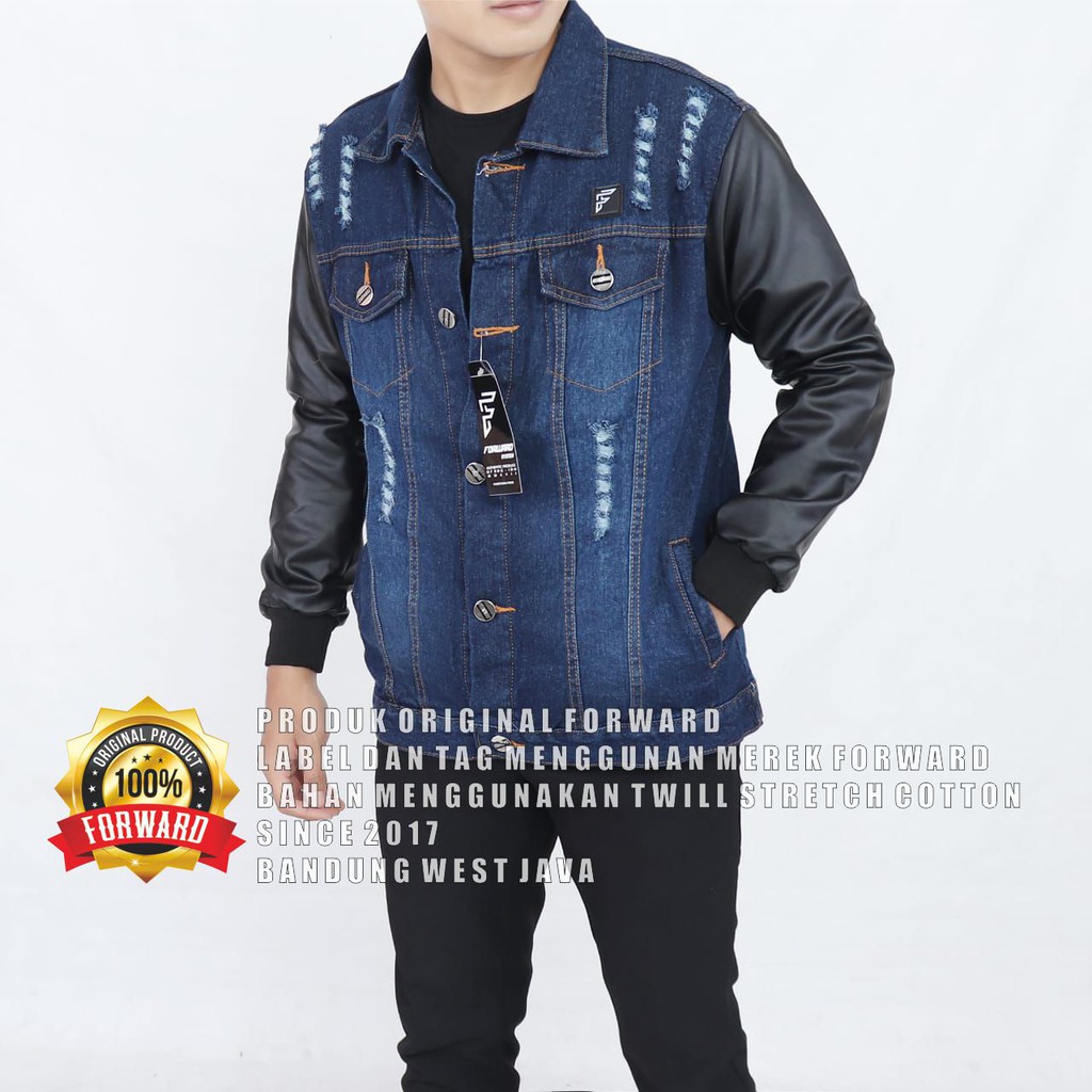 Jaket Jeans Denim Premium Forward Kulit