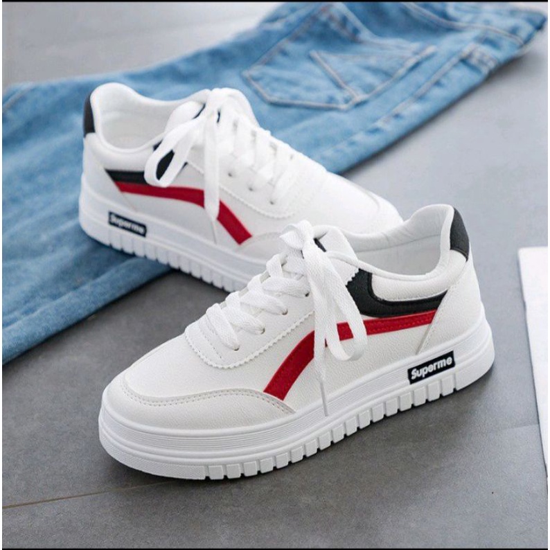 6.6 Shoes || Sepatu Sneakers Wanita Kasual Model Simpul Tali Aksen 3in1 Color Shoes list Warna Untuk Wanita