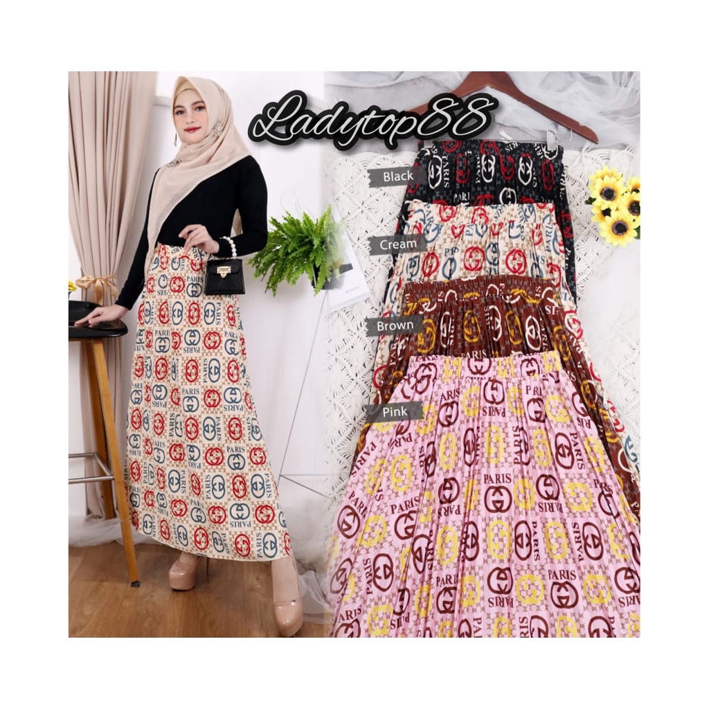 ROK PLISKET MOTIF GUCCI PREMIUM // ROK MOTIF GC DEWASA