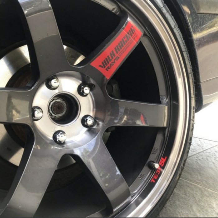 PS✨ Stiker Velg Mobil Volk Rays Engineering TE37SL - Merah, R15-R16