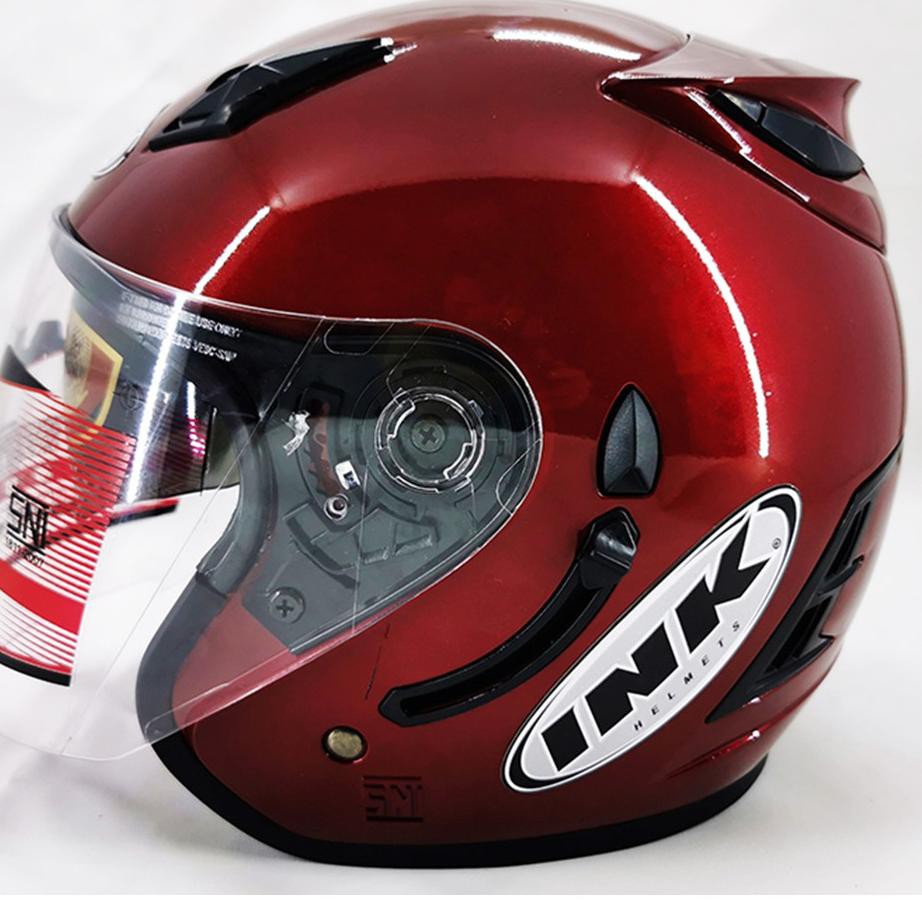 Terlaris' helm ink KW murah centro double visor merah hitam putih dobel kaca....