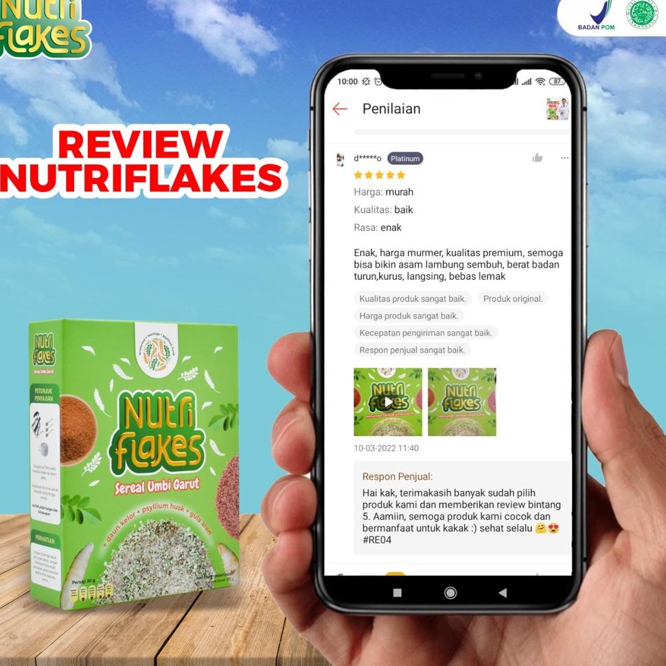 

M6C Nutriflakes - Original Minuman Umbi Garut Solusi Atasi Asam Lambung Maag Kronis Gerd Suplemen Makanan Diet Isi 280gr➱☼ (Terkini)Seller ➱