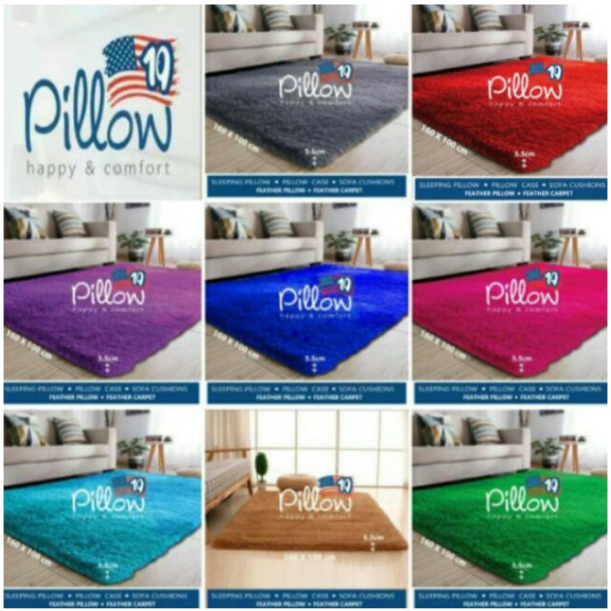 Karpet bulu 5.5 cm 160x100 / Karpet Tebal / Karpet Pillow