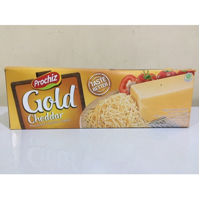 

Keju Prochiz Gold Cheddar 2KG Block Processed Cheddar Cheese
