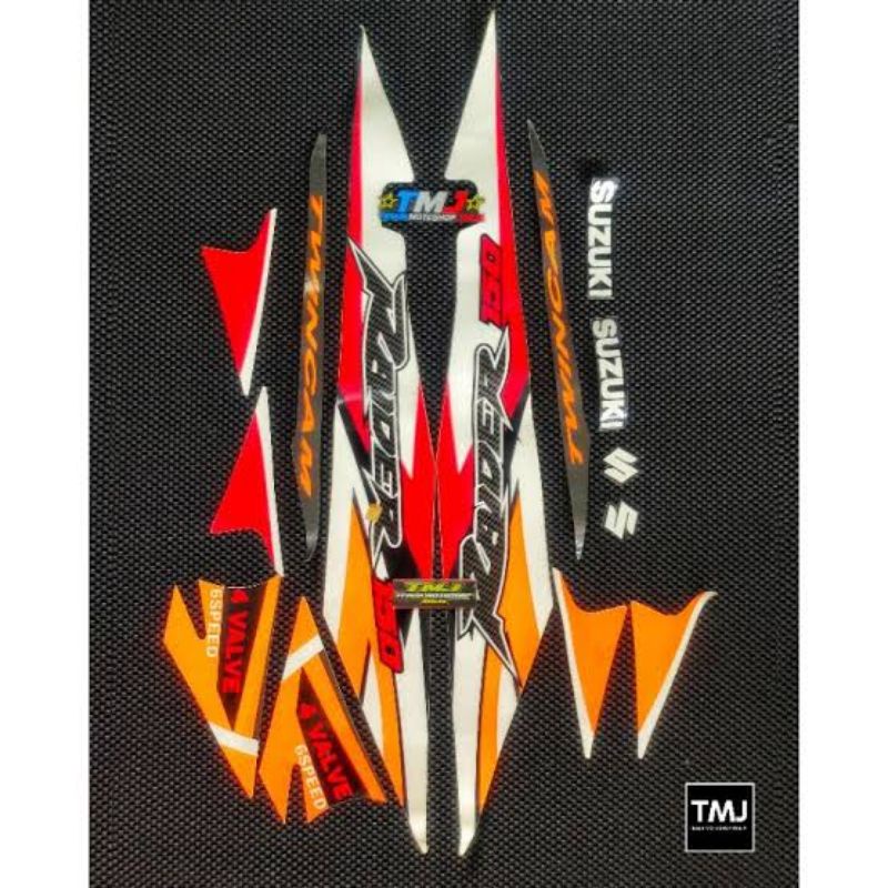 (BISA COD) Striping Satria Fu cbu 2006 Merah Raider R tahiland striping lis stiker standar Ori suzuk