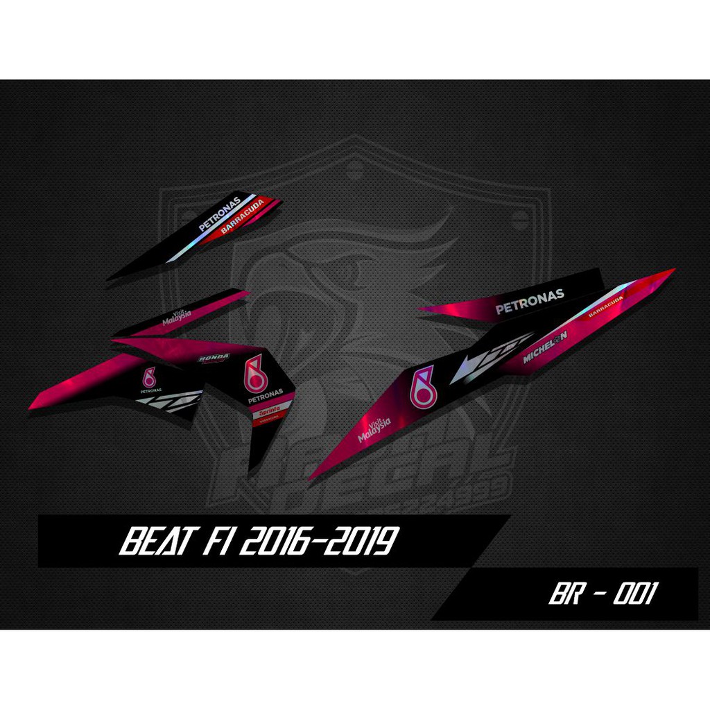 Stiker Striping Honda Beat FI/Beat Street Custom Bahan Hologram Beat Disain Petronas