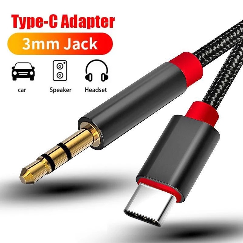 【stock】Kabel Adapter Usb Tipe-C Ke Jack Audio 3.5mm Male Untuk Samsung / Xiaomi / Mobil / Earphone M H9O0