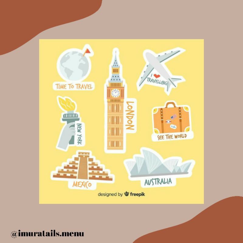 45pcs Sticker Tumblr  Travelling 2