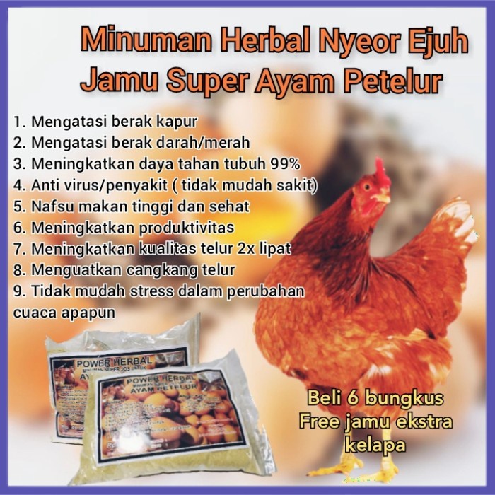 

✔ COD ✔ Jamu Ayam Petelur Vitamin Herbal Nyeor Ejhu