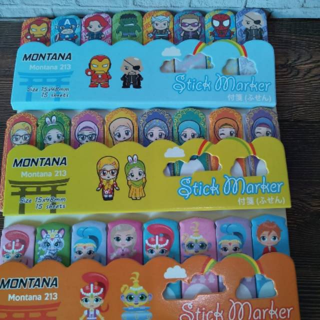 

Isi 120 Lembar Sticky Notes / Pembatas Buku karakter lucu
