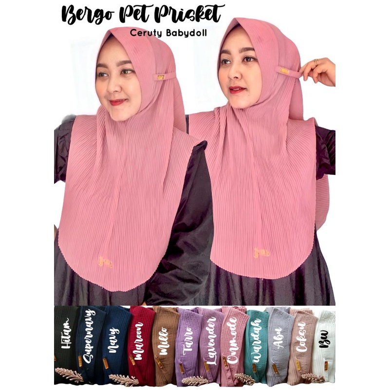 Bergo Tali Plisket dengan Pet by Doa Ibu
