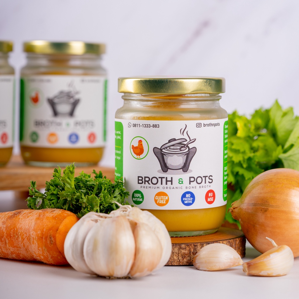 

PAKET 6 JARS CHICKEN ORIGINAL - BROTH n POTS Premium Organic Chicken Bone Broth