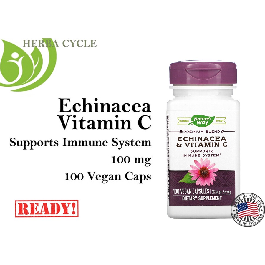 Nature Way Echinacea Vitamin C 492 mg 100 Cap Ori USA