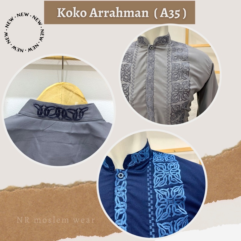 BAJU KOKO WARNA LENGAN PANJANG , KOKO PREMIUM ARRAHMAN kode A35