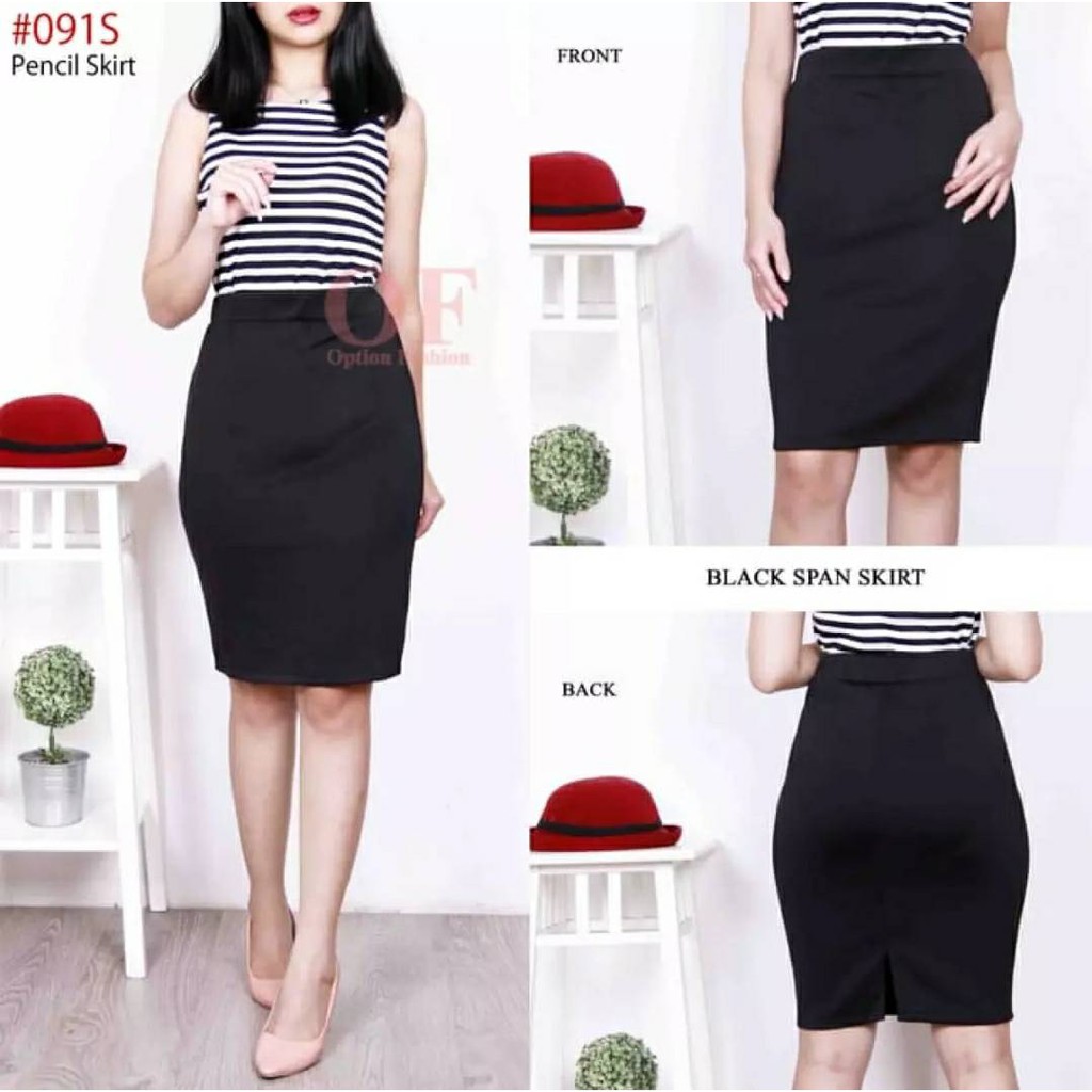 Rok Span Pendek Scubba / Rok Span Pendek Kantor Wanita / Rok Pendek Formal