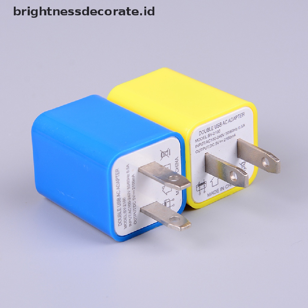 Adapter Charger Ac 2 Port Usb Plug Us Untuk Smartphone