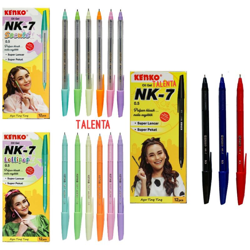 Pulpen Kenko NK-7 Oil Gel 0.5mm (1 Lusin)