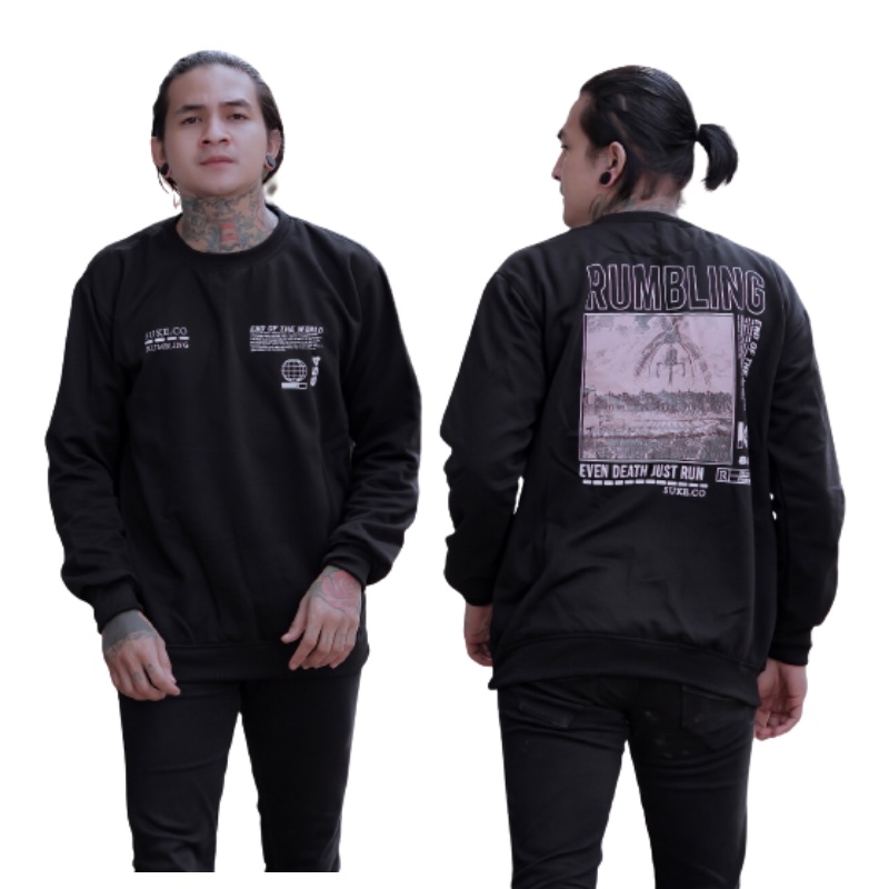 SUKE SWEATER CREWNECK AESTHETIC BLACK DEATH WHITE MURAH | SWEATER PRIA  KEREN | SWEATER WANITA TERBARU