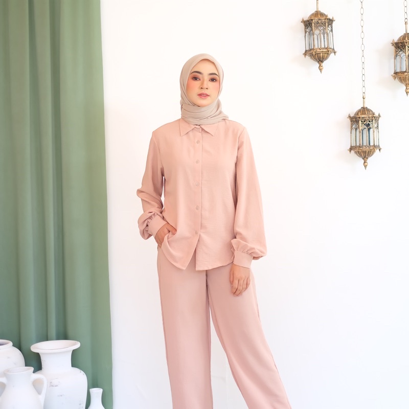 Flowing Shirt Plain/ oneset / kemeja