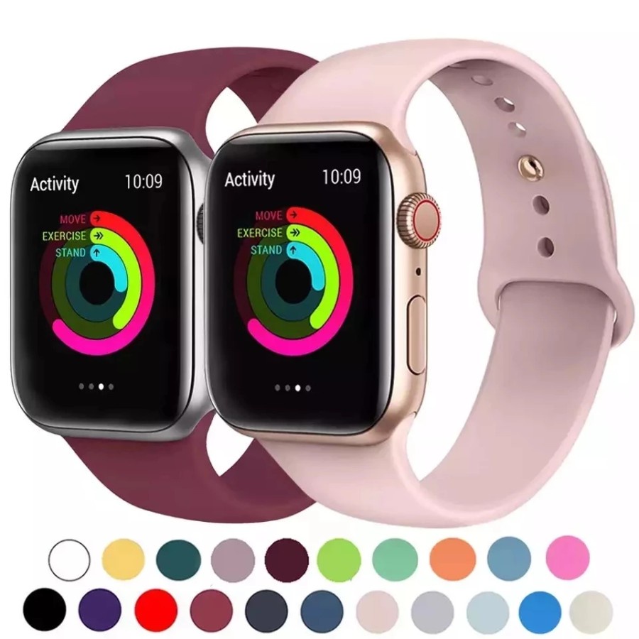 STRAP TALI JAM TANGAN - RUBBER STYLE APPLE WATCH - FOR IWATCH 1 2 3 4 5 - SIZE 38 40 42 44 MM STRAPWATCH