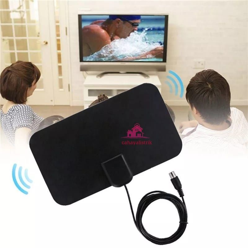 Antena Tv Digital Indoor Penguat Sinyal DVB-T2 4K Kabel 3 Meter