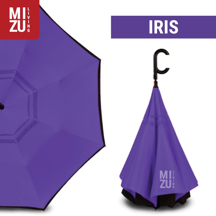 Payung Terbalik Kazbrella POLOS Payung Mobil Reverse Umbrella Gagang C-IRIS