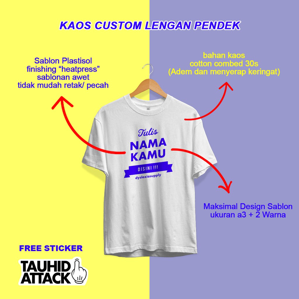 KAOS CUSTOM SABLON SATUAN SPESIAL PRINT