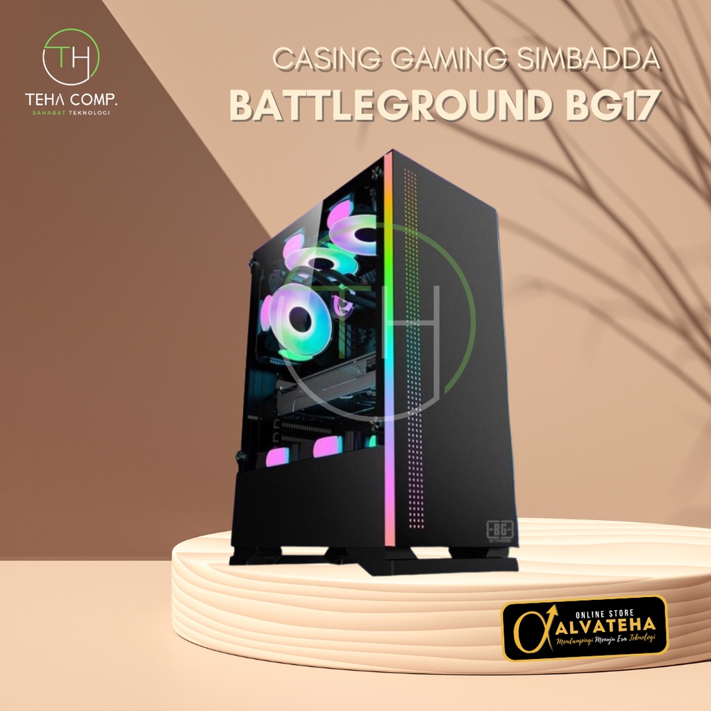 Casing PC Gaming Tanpa Power Supply Simbadda BG17 Casing CPU Gaming