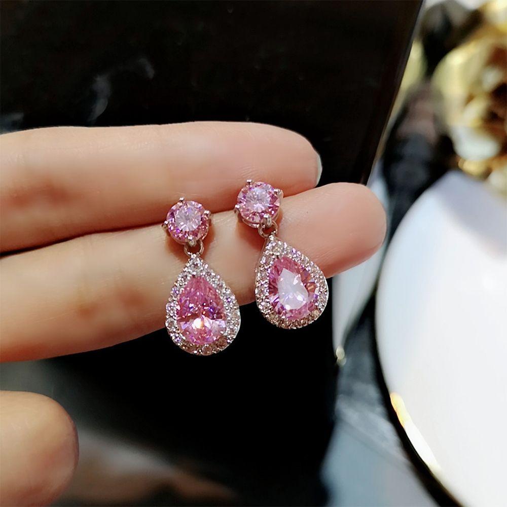 R-flower Earrings All-match Zirkon Temperamen Super Bersinar