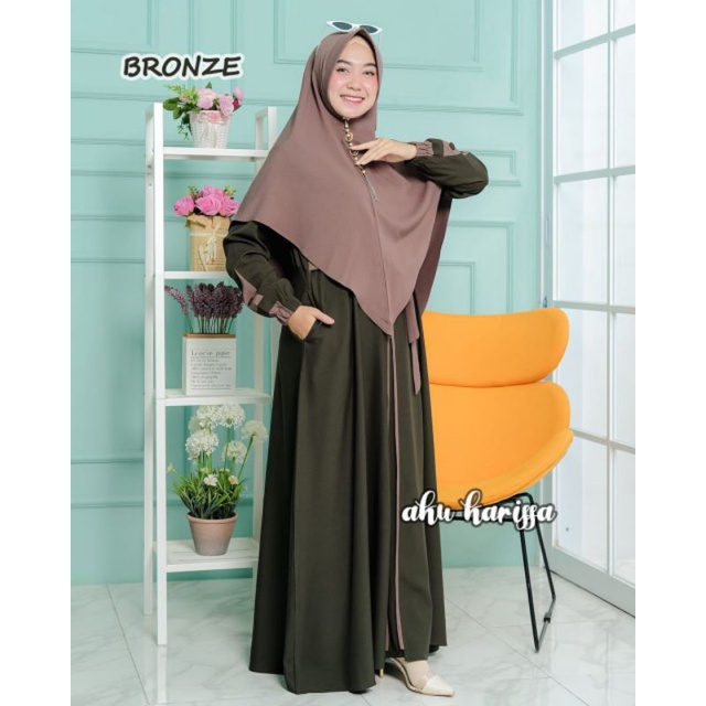 READY HANIZA SET SYAR'I AKU KARISSA//GAMIS BEST SELLER-Bronze