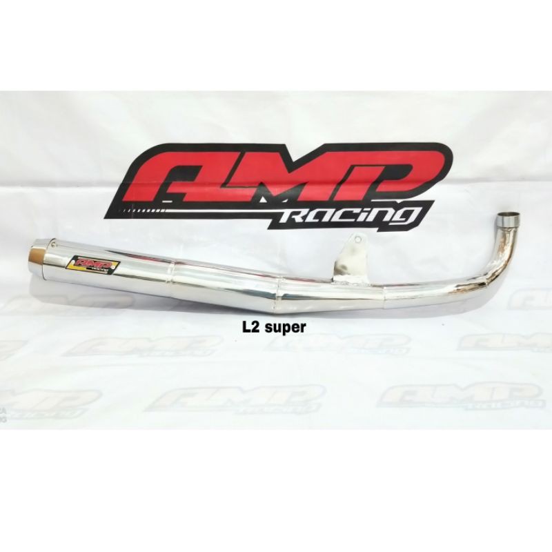 Knalpot Yamaha L2 super Standar racing full crom original AMP RACING