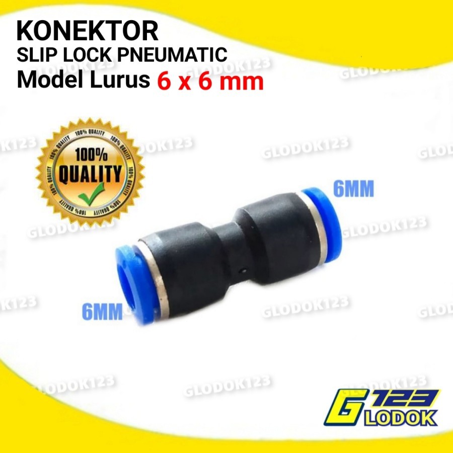 Konektor Slip Lock 6x6mm Lurus Fitting Pneumatic Irigasi