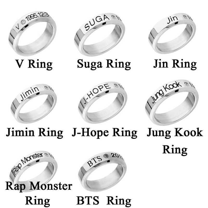 [Bayar Di Tempat]Cincin KPOP Bangtan Boys BTS SUGA BTS Bahan Stainless Steel