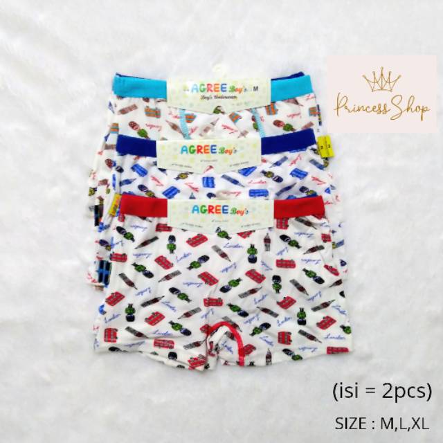 Celana Dalam Anak CD BOXER (2pcs) Agree kids Art 6166