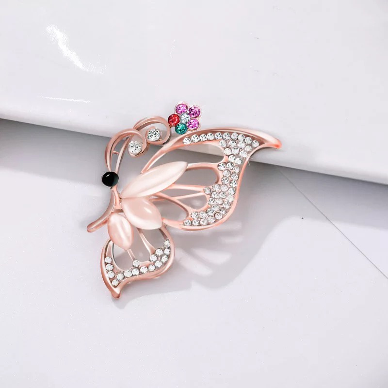 Hot Sale Korea Indah Bros Kristal Swan Bouquet Mutiara Cinta Bros High-end Opal Bunga Busur Bros Mode semua pertandingan Aksesoris-6#