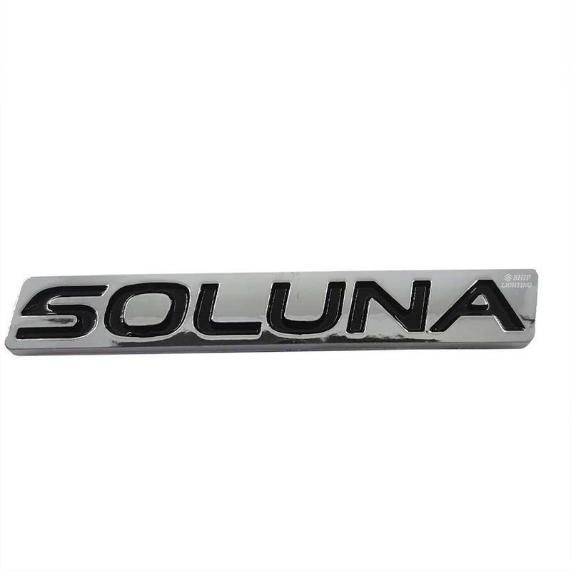 1pc Stiker Emblem / Badge Tulisan Soluna Bahan Abs Untuk Dekorasi Belakang Mobil Toyota Vios Soluna