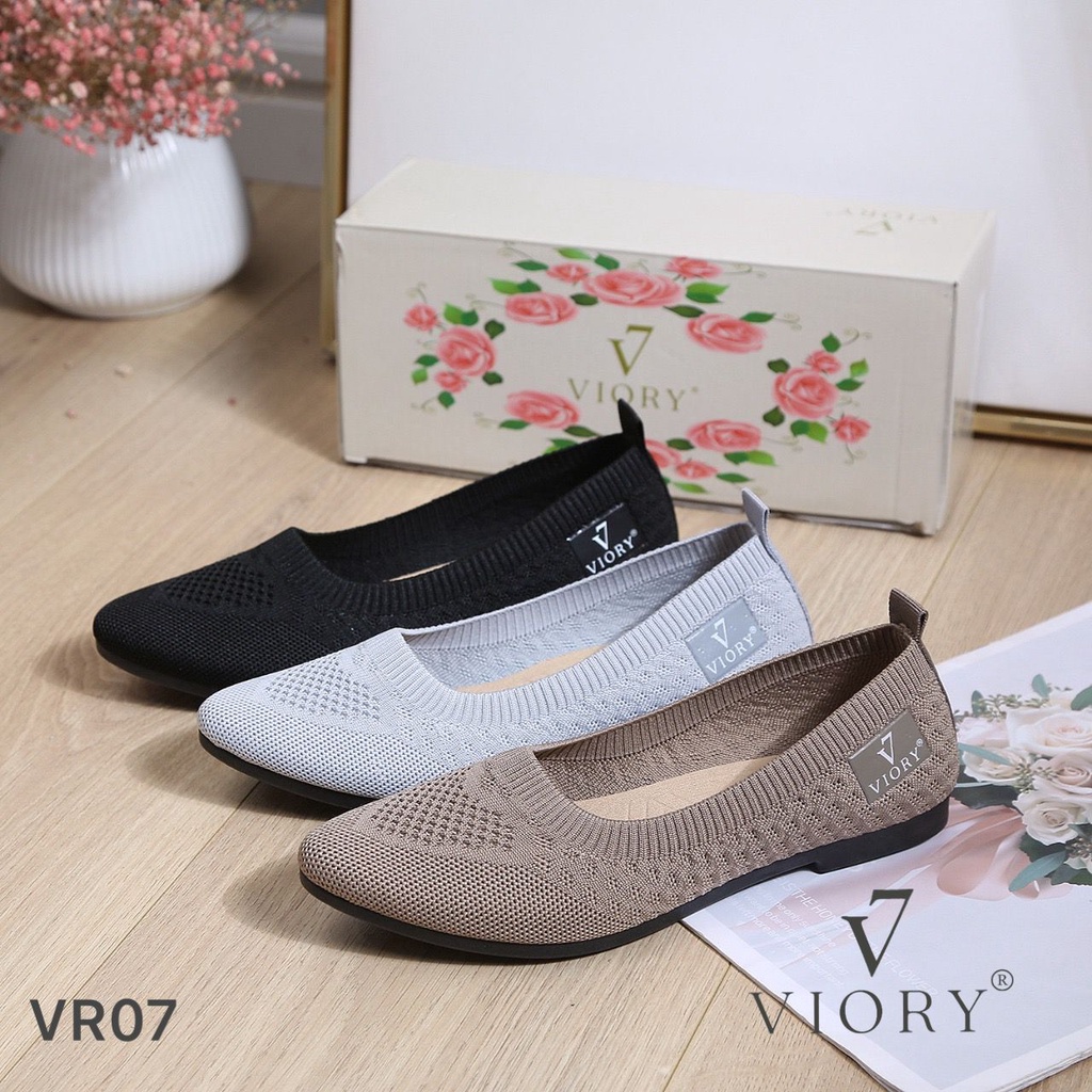 VIORY Sepatu Kanvas Flyknit Flat Shoes #VR07 ORIGINAL