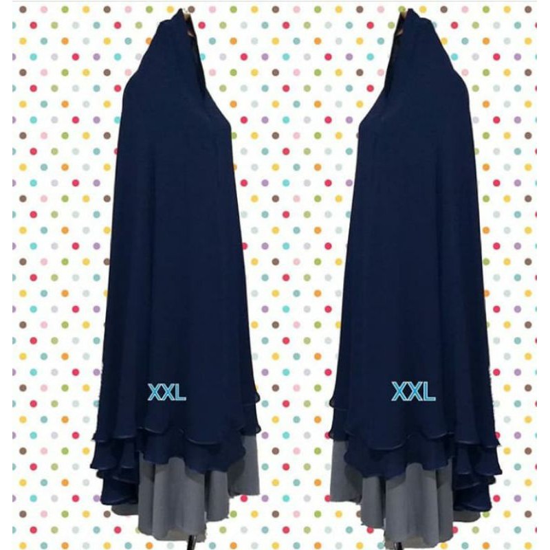 Hijab Muslimah - Hijab Jilbab Bergo Instan Basic Bisban- Chiffone Arab- XXL