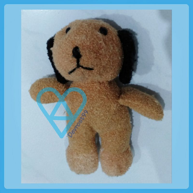 Boneka Anjing 15 cm Doll Doggy 15cm Guguk Coklat Puppy Cokelat Dog Brown Plush Plushie PL