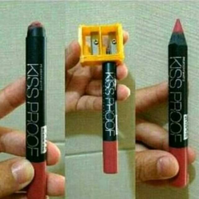 Rautan pencil alis, eyeliner dan kissprof