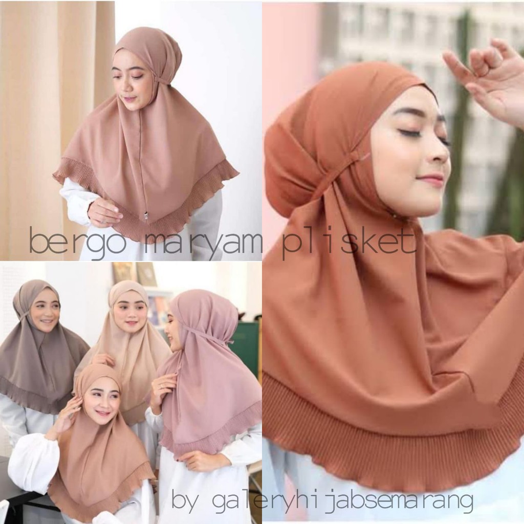 bergo maryam plisket idola / bergo plisket / fatin plisket diamond-1