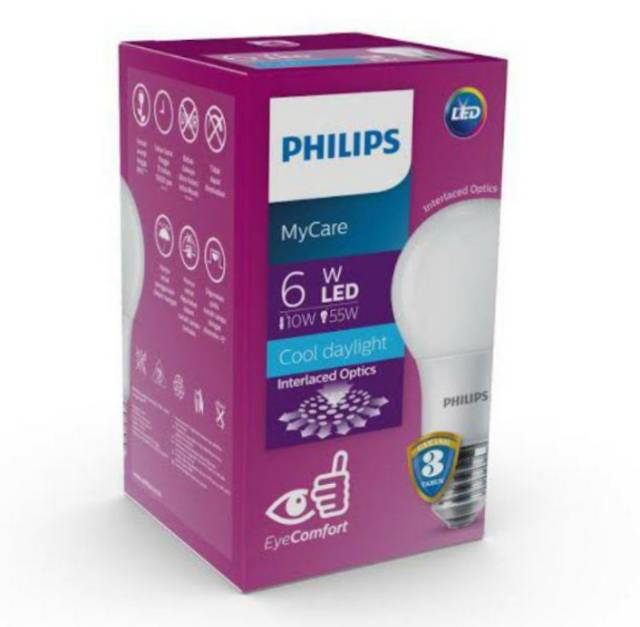 Lampu Led Philips 3w /3 Watt / 6w /6 Watt / 8w /8 Watt / 10w /10 Watt / 12w /12 Watt MyCare Bolam