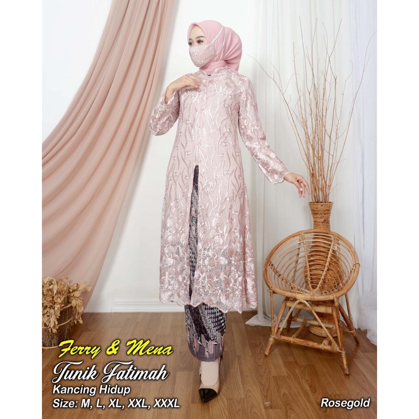 Ready kebaya tunik tulle //kebaya tunik belah//kebaqya tunik fatimah